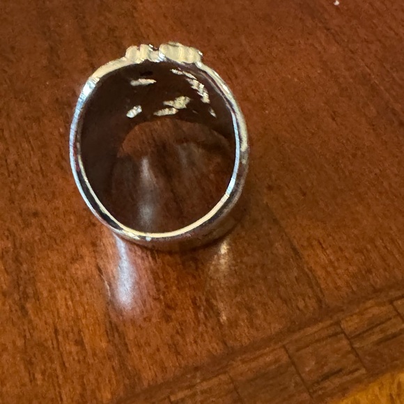 Vintage Inspired Hollow With Embedded Rhinestone, Silver tone Unique Funky Ring - Picture 8 of 8